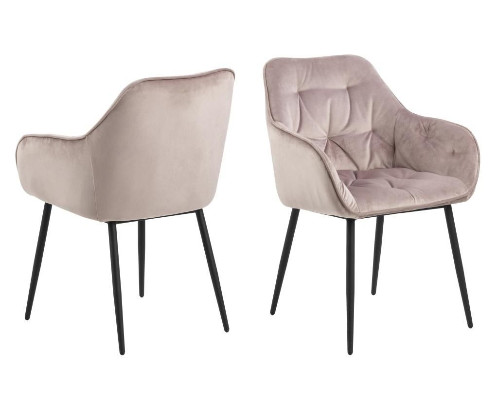 Set 2 scaune dining Brooke Dusty Rose - actona, Rosu,Roz de la actona